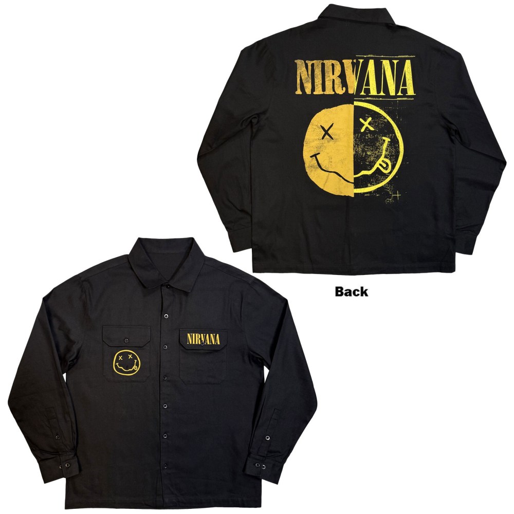 Nirvana - Logos Split Shirt - Zwart